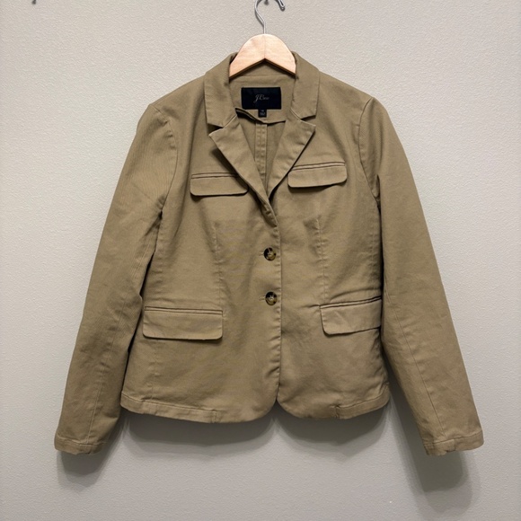 J. Crew Deconstructed Cotton Twill Blazer - Khaki, 14 - Picture 2 of 7